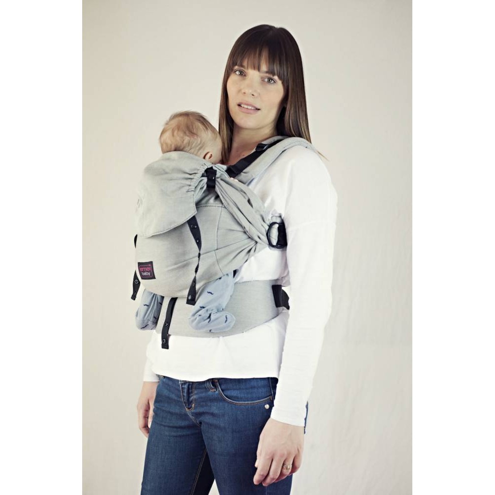 Kangura portabebés Mochila portabebés Emeibaby Easy Gris Completa