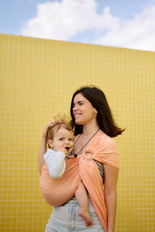 Kangura portabebés Bandolera Portabebé de Agua Momawo Splash Salmon