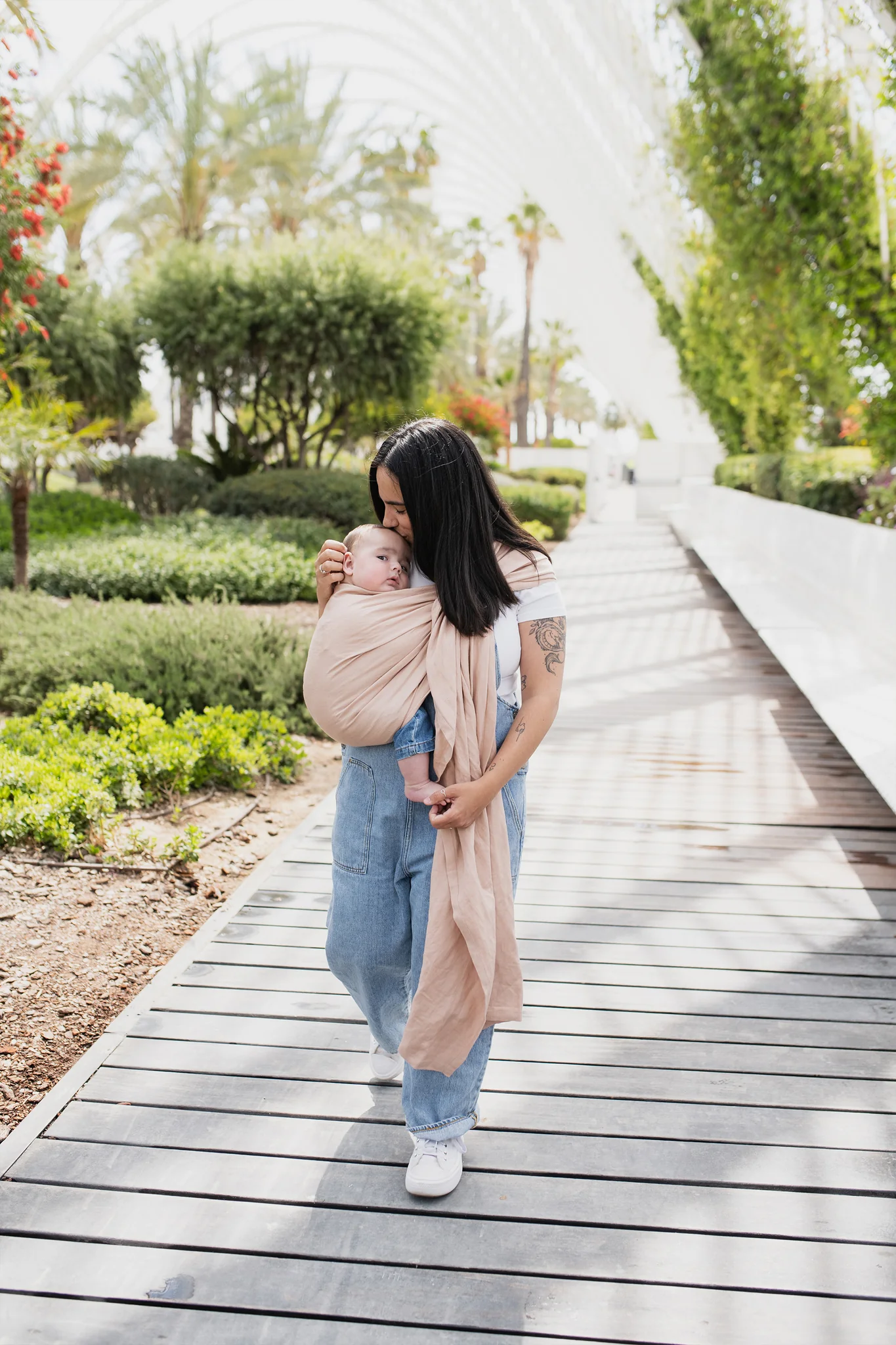 Kangura portabebés Bandolera Portabebé Boba Ring Sling Peony Pink