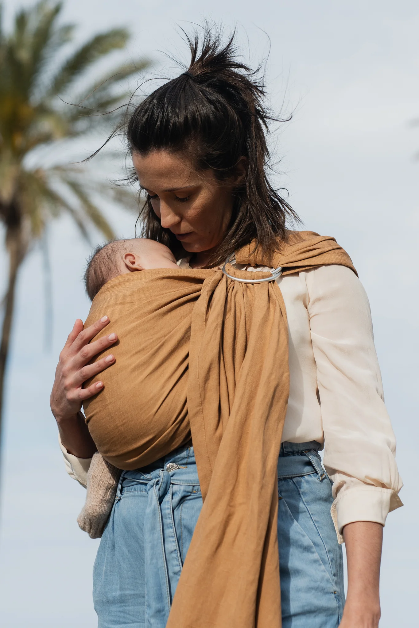 Kangura portabebés Bandolera Portabebé Boba Ring Sling Rye Brown