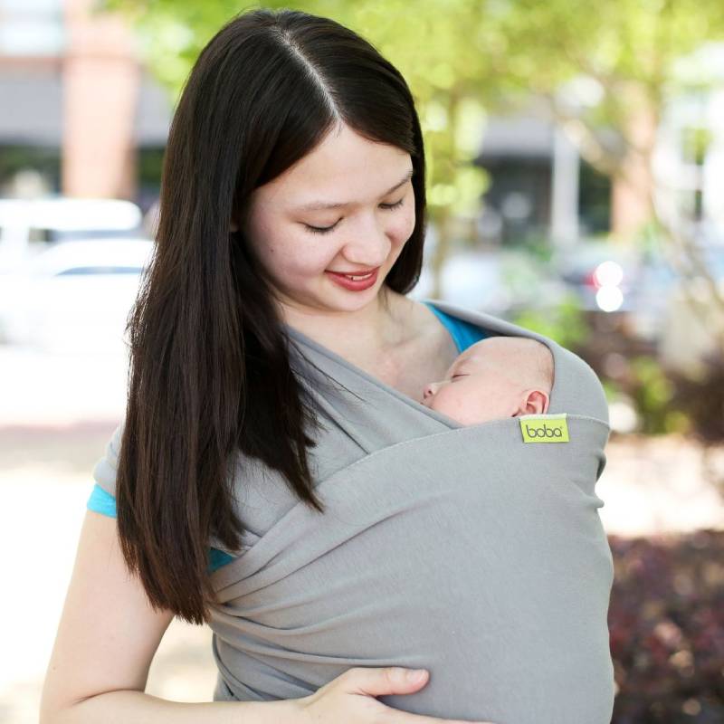 Kangura portabebés Fular elástico portabebé Boba Wrap Gray