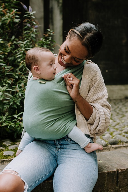 Kangura portabebés Fular elástico portabebé Boba Wrap Sage Green