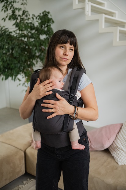 Kangura portabebés Pack Portabebé Boba X Invierno Charcoal + Grey