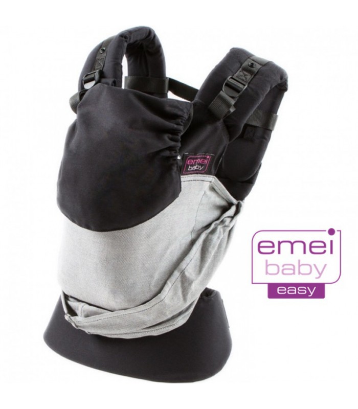 Kangura portabebés Mochila portabebés Emeibaby Easy Gris y Negro