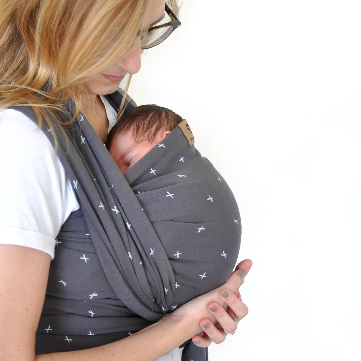 Kangura portabebés Fular elástico portabebé Baby On Earth Algodón Dark Cruces