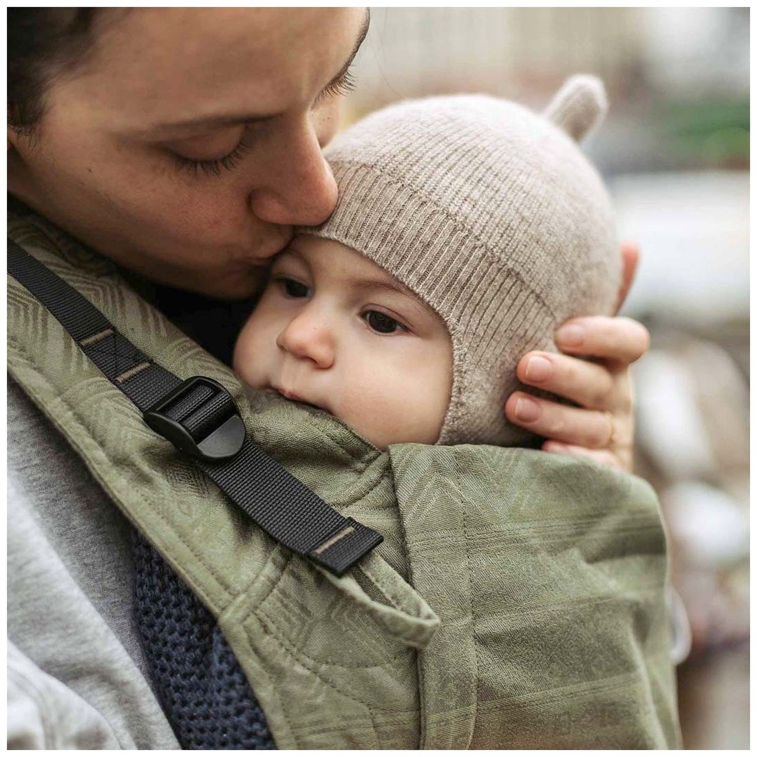 Kangura portabebés Mochila ergonómica Fidella Fusion Toddler 2.0 Cubic Lines Moss