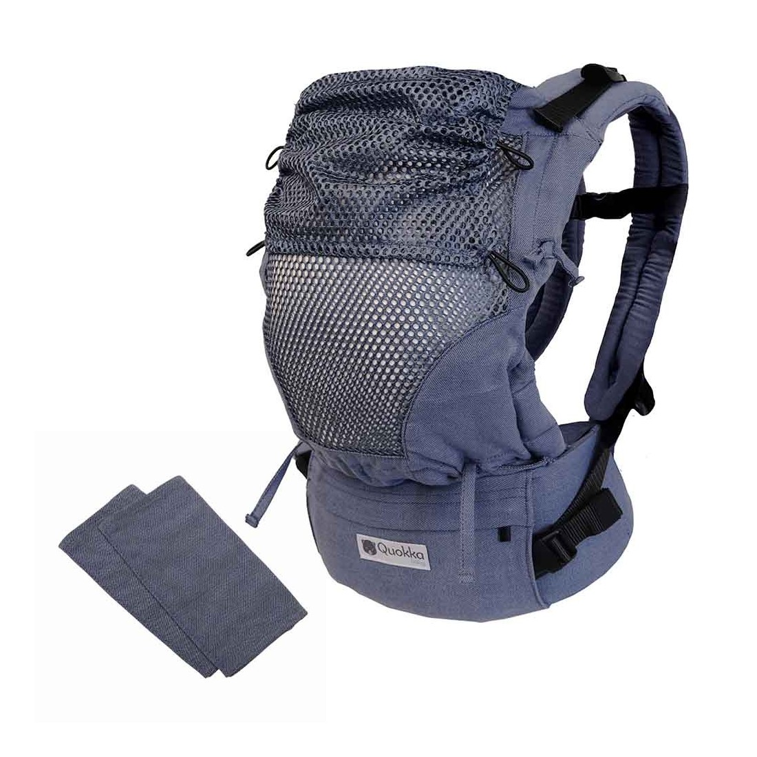 Kangura portabebés Mochila Portabebés Quokkababy Mesh Denim Blue