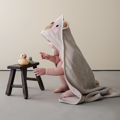Kangura portabebés Toalla con capucha y manopla CuddleBug Beige Bear