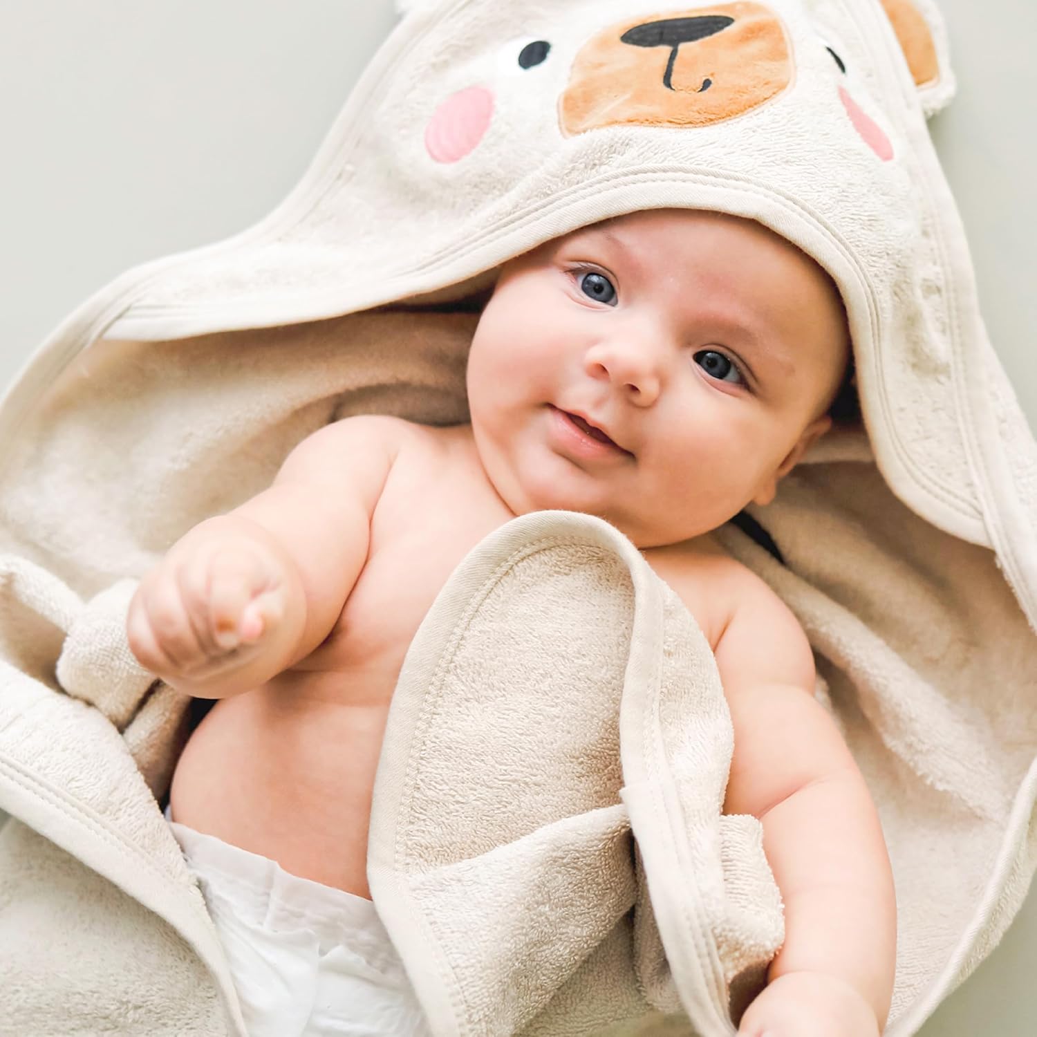Kangura portabebés Toalla con capucha y manopla CuddleBug Beige Bear